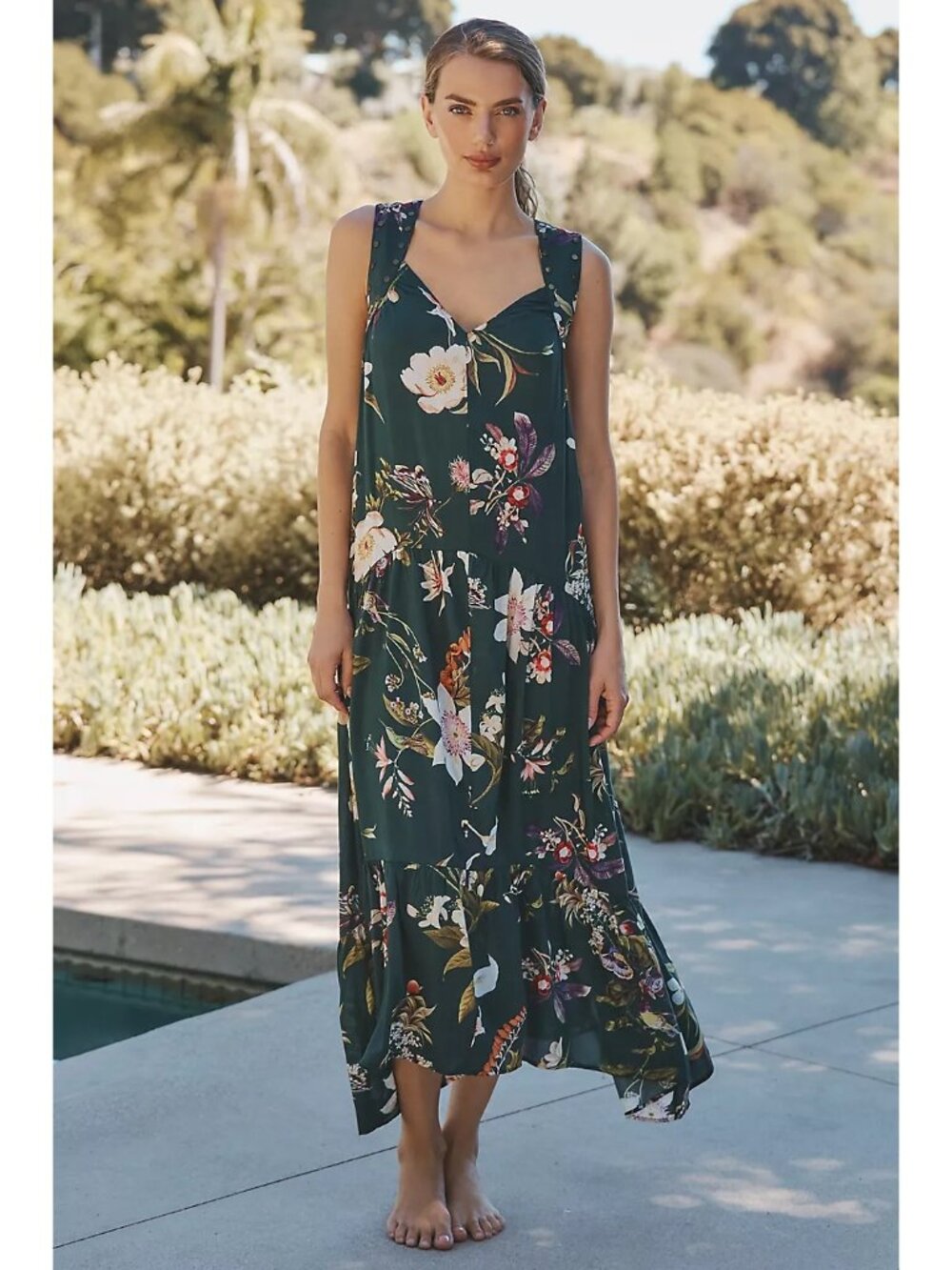 By Anthropologie Studded Harness Butterfly Bug Midi Dress Y2K Open Back Edgy